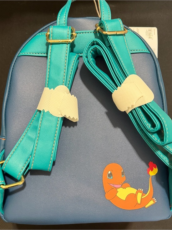Loungefly Pokémon Mini Backpack in Blue with Orange Accent with matching wallet main image 10